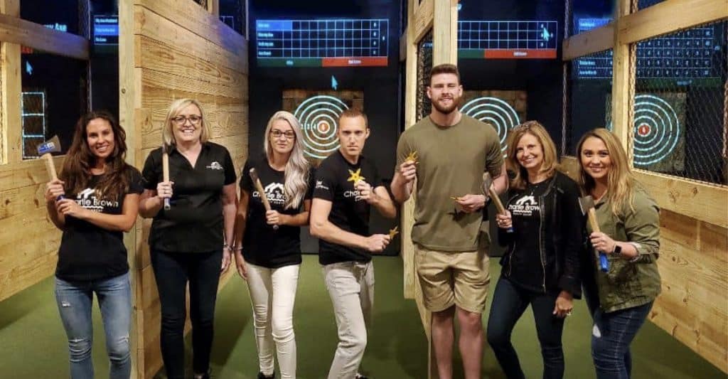 axe throwing team building events in Kingwood, TX